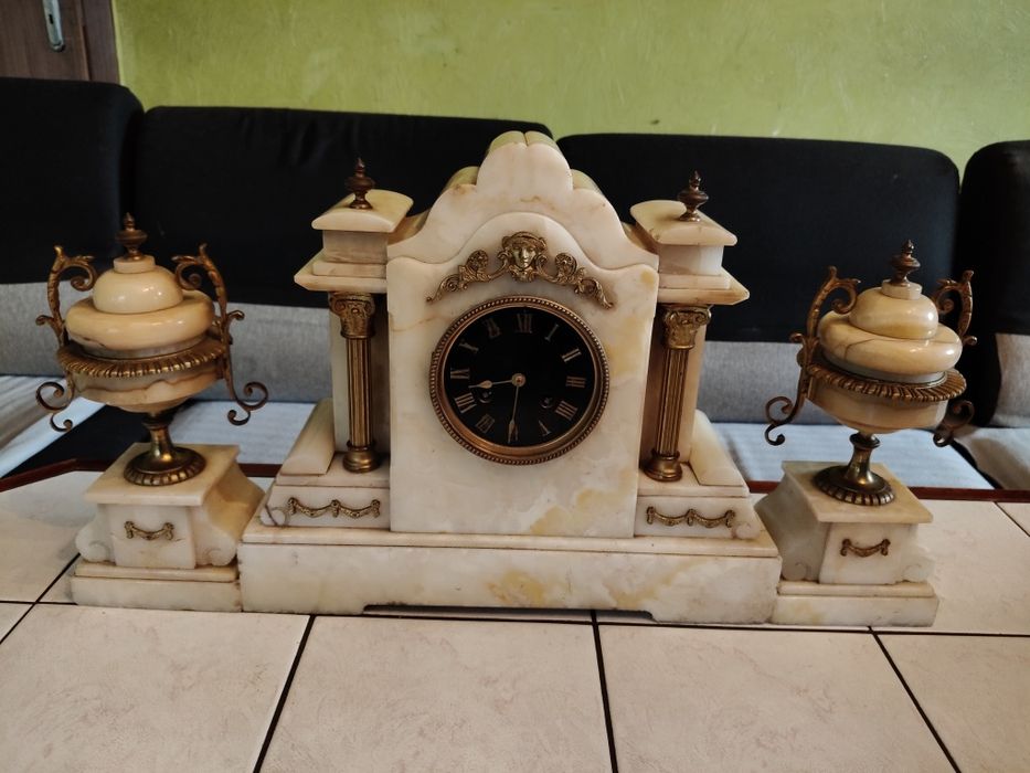 Zegar kominkowy marmur antyk