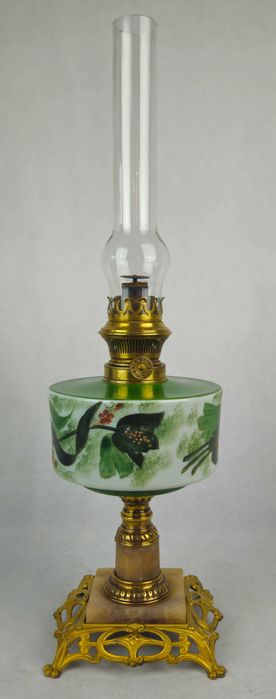 Piękna kolumnowa lampa naftowa SECESJA XIX w - Francja