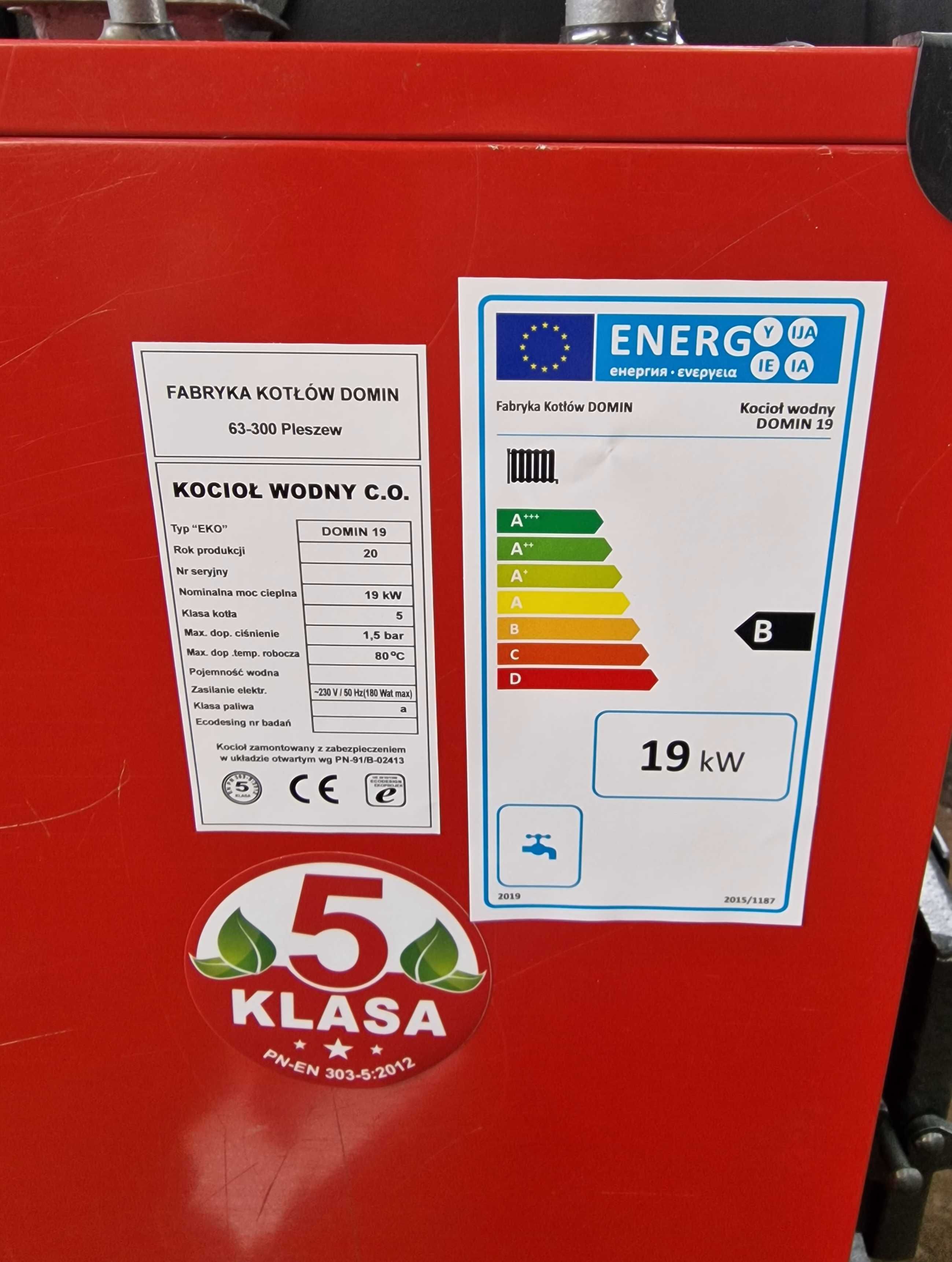 19 kw 130 m 2,6 m drewno wegiel mial kociol piece