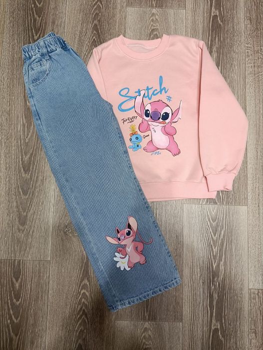 АКЦІЯ Костюм Стіч для дівчат світшот і джинси, для дітей
