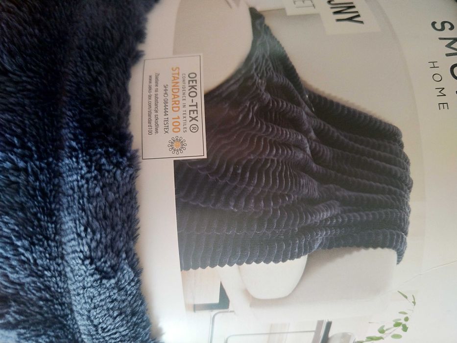 NAJTANIEJ Koc Dekoracyjny Kocyk Narzuta 150 x 180 cm GRANATOWY Wysyłka