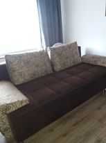 sofa 3osob.rozkładana, funkcja/łóżko,/głęboki brąz