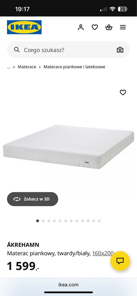 Materac 160/200 Ikea (twardy)
