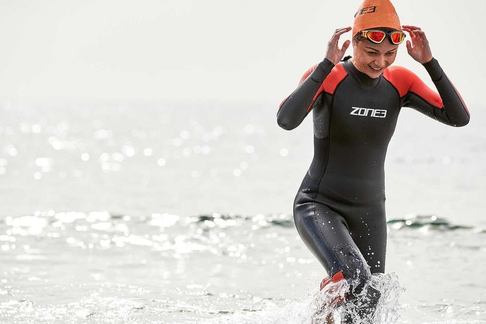 Fato de Surf Zone3 Venture Back Zip laranja/preto - novo