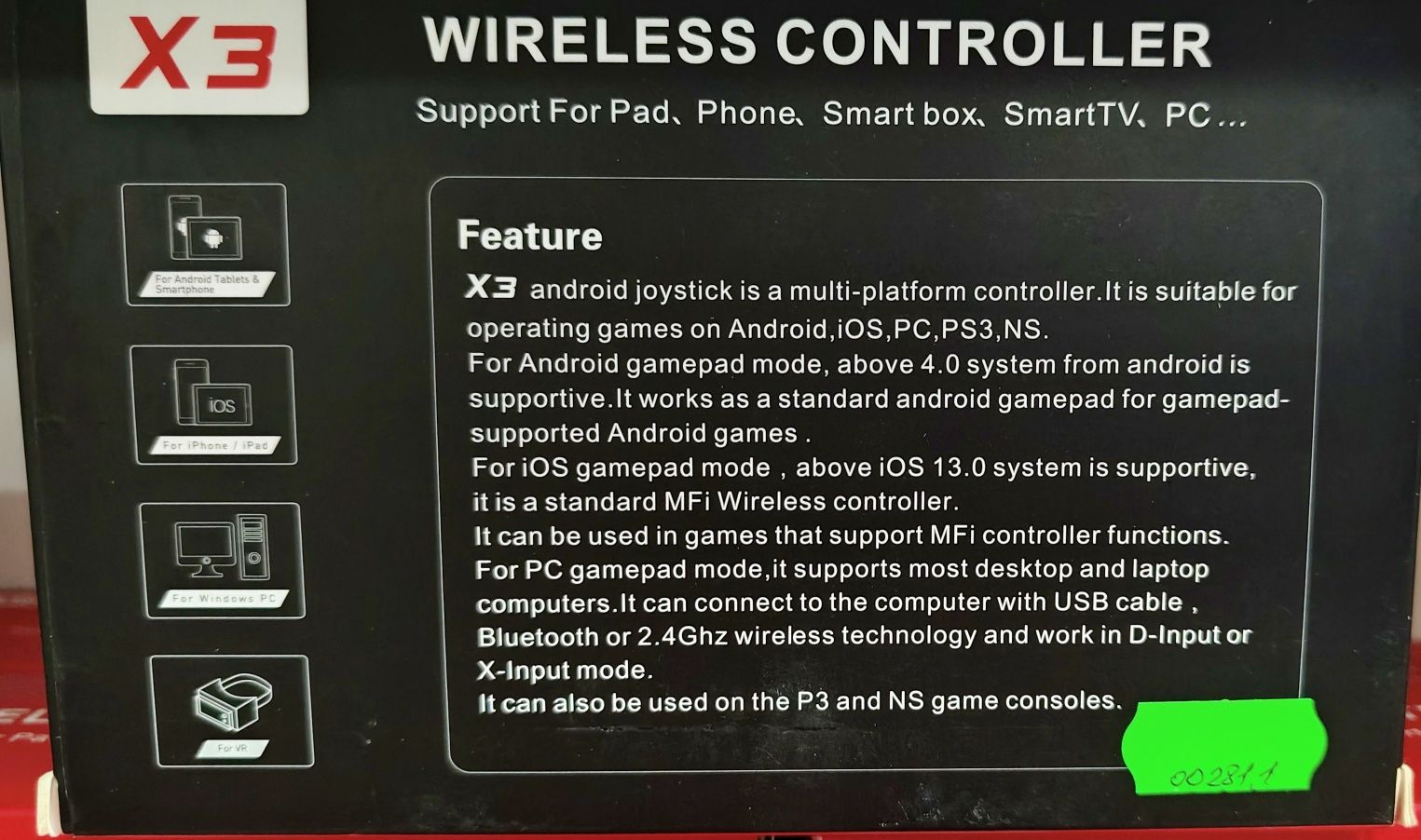 Бездротовий геймпад  X3 Android та iOS, PC, Smart TV,  VR, Консолі
