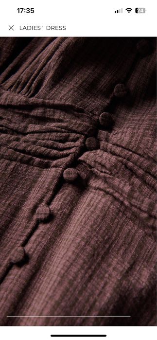 Сукня міді літня RESERVED шоколадна з бавовни, плаття жіноче