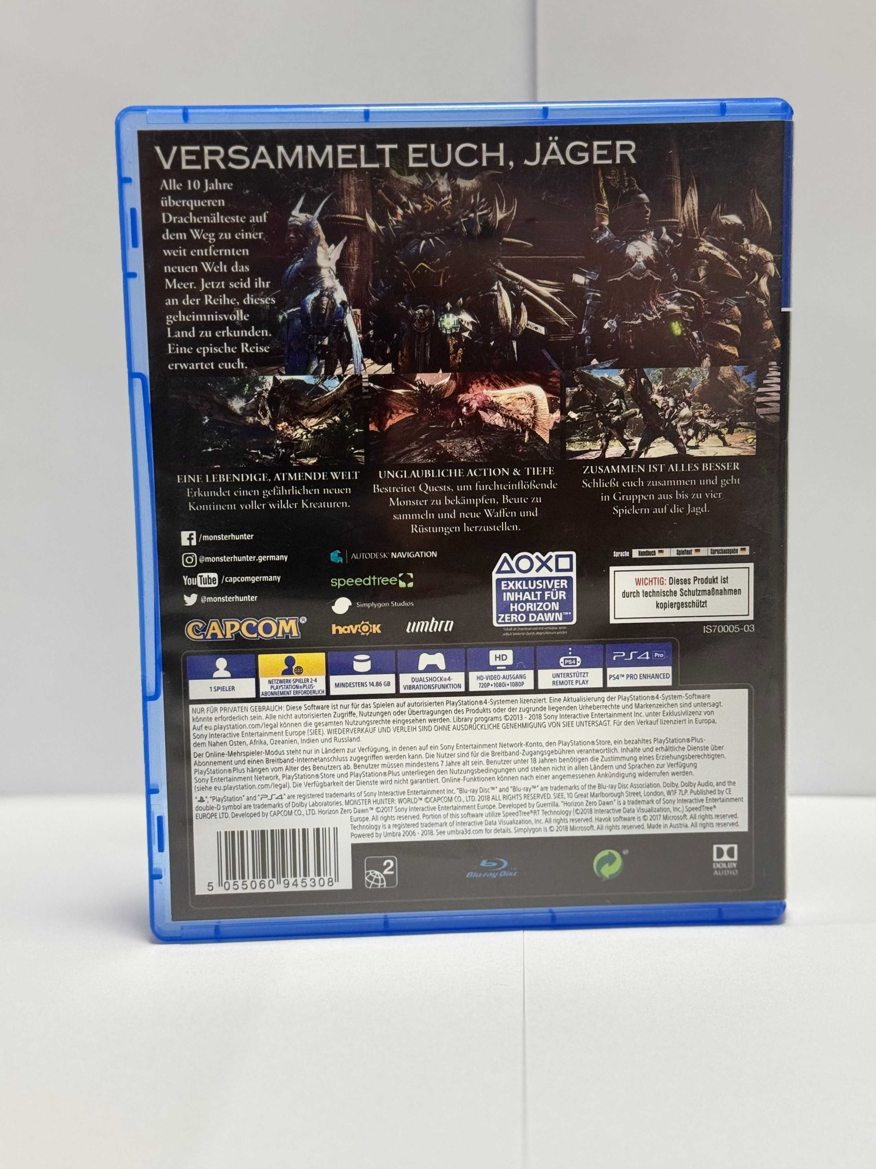 Gra Capcom-Europe MONSTER HUNTER: WORLD na PS4, bdb stan!