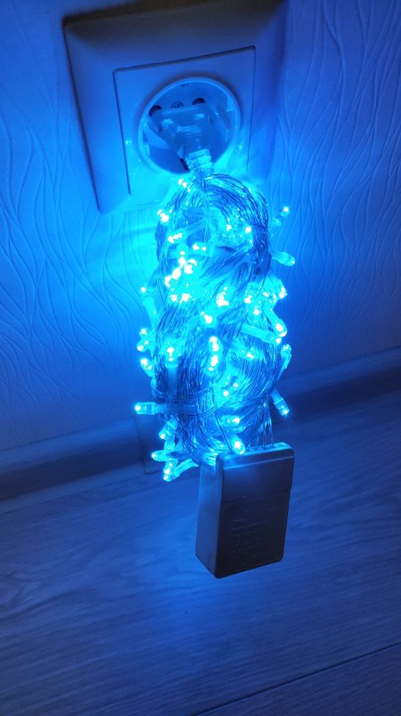 Гірлянда LED синя 10м 100ламп