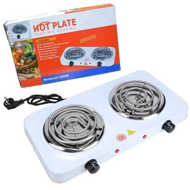 Электроплита настольная 2 комфорки 2кВт спираль диск Електроплита 2кВт