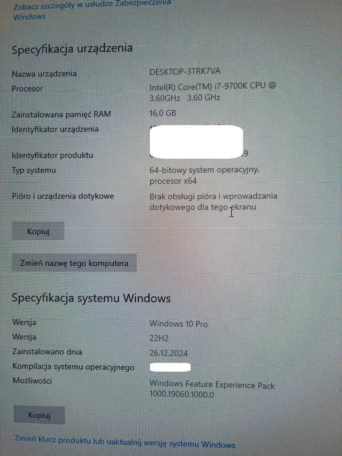 Komputer gamingowy i7 9700k 3.6Ghz, 16GB RAM, GTX1660 Ti SUPER 6GB