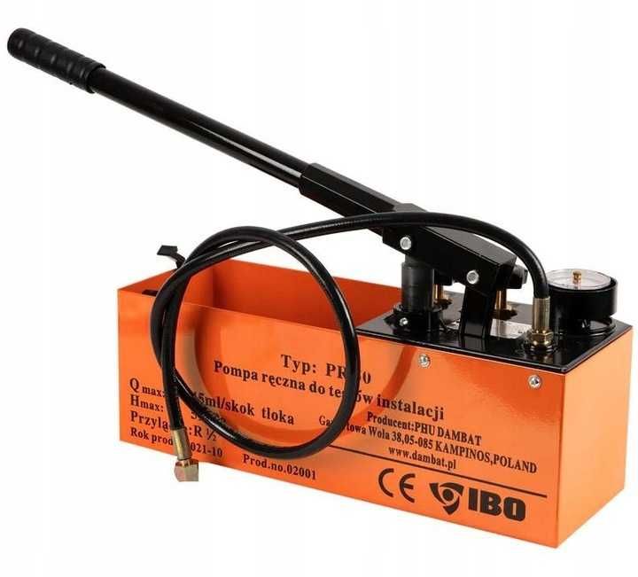 POMPA Ręczna DO PRÓB Ciśnień Instalacji IBO PR-50 12L Dokładna Szybka!