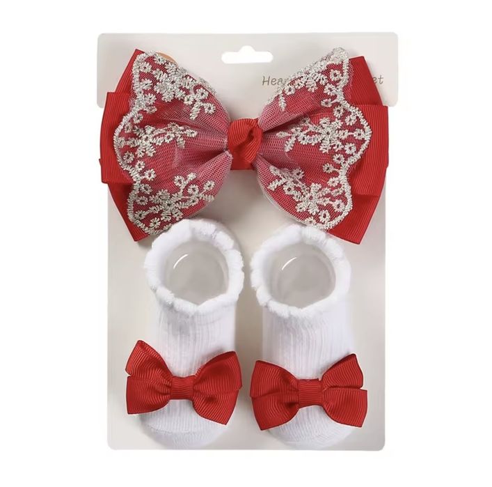 Opaska z kokardką +skarpetki