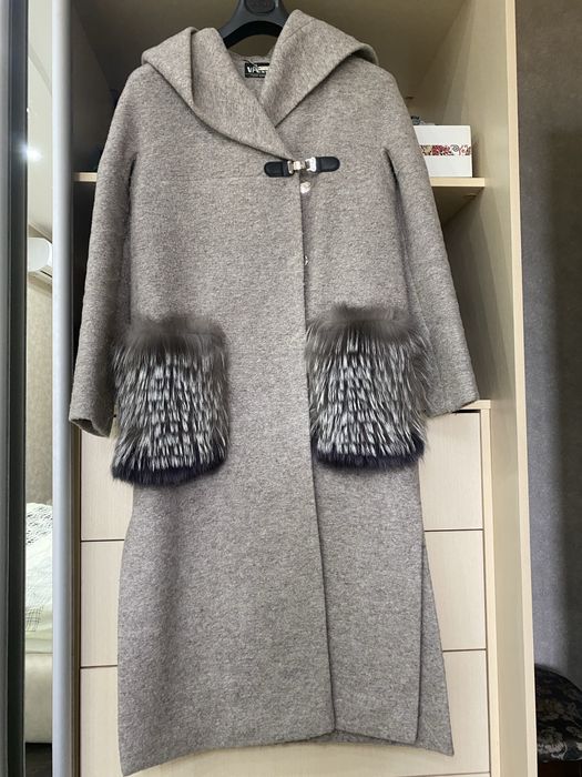 Кашемировое пальто очень тёплое размер м