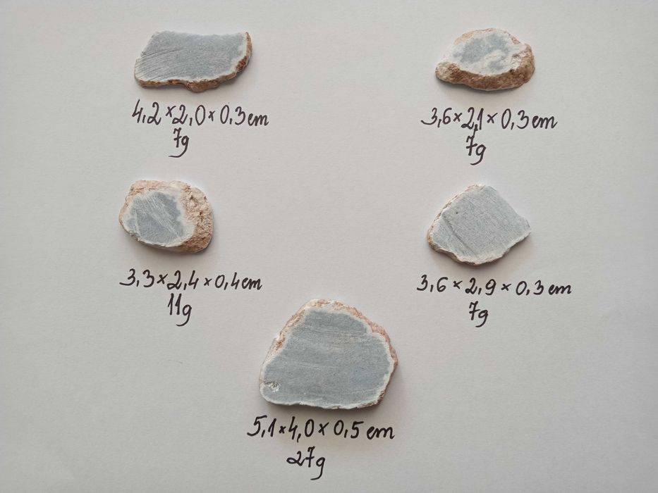 Anhydryt Peru Lima angelit 5 sztuk waga 27 g biżuteria