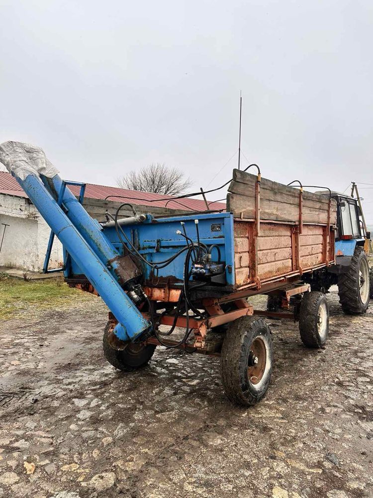 Причеп тракторний 2 ПТС-4, з загрузчиком сівалок, на кругу, 1990 р.в.