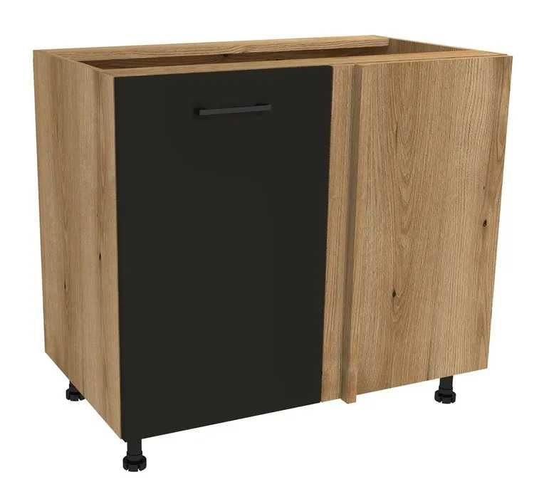 Zestaw mebli kuchennych presto 240x180 cm płyta laminowana czarna