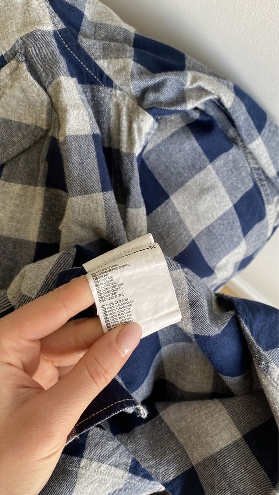 Diverse męska koszula L 40 w kartę szara granatowa COS Arket Zara