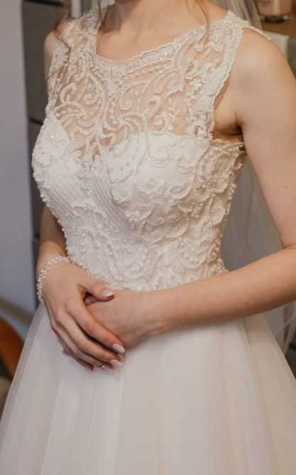 Suknia ślubna gorset śmietanka/ ivory 36 cena do większej negocjacji