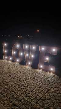 Letras love com lampada led