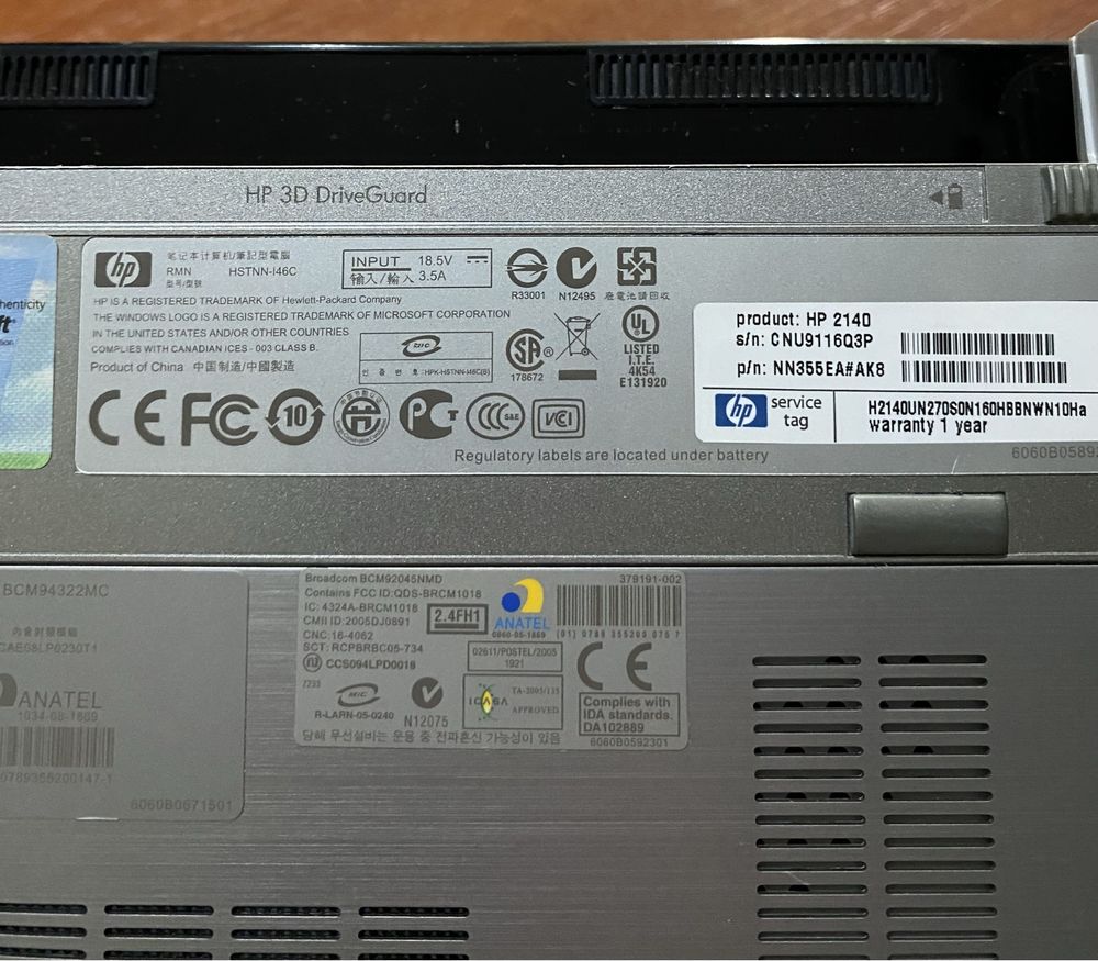 ноутбук HP mini 2140 9"/ на відновлення! N1155