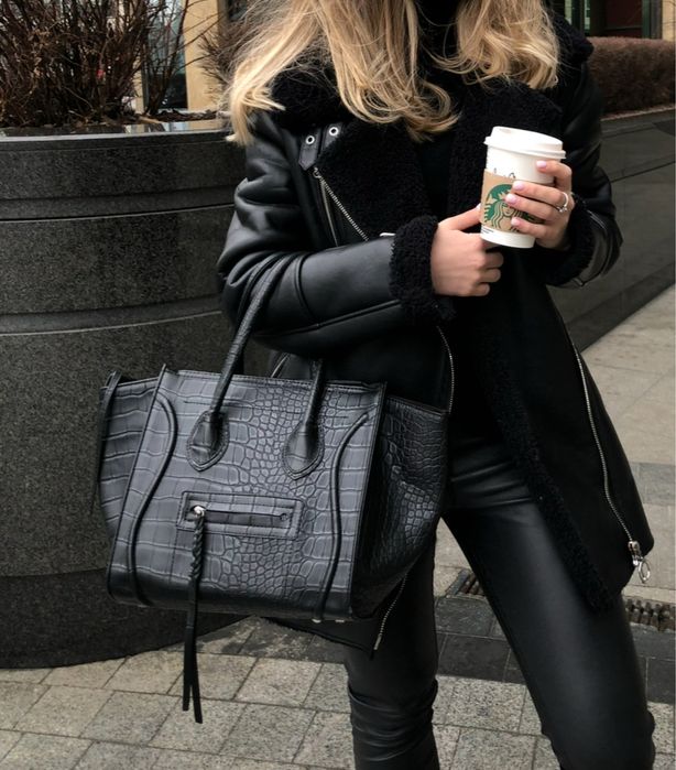 Большая черная сумка велика чорна сумка