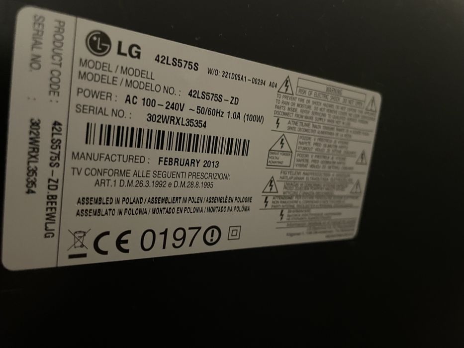 Telewizor LG 42" model 42LS575S-ZD