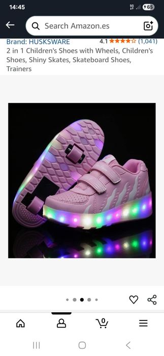 Sapatos com luzes e rodas para menina