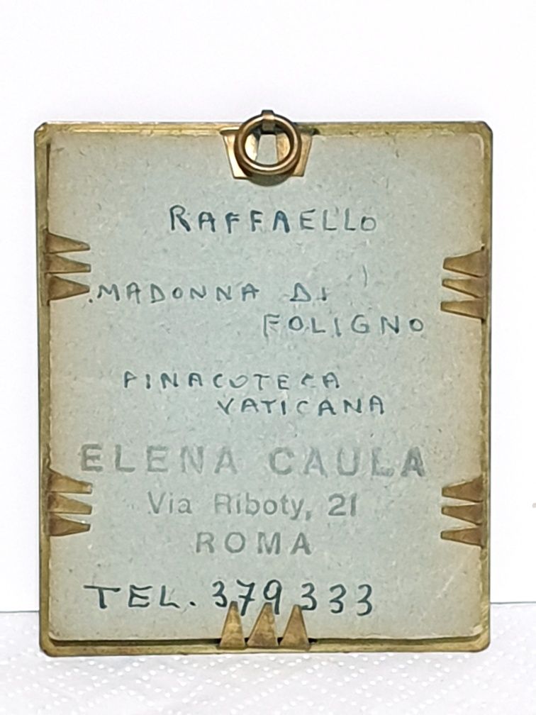 Maravilhosa pintura miniatura - reprodução da Madonna di Foligno - ass