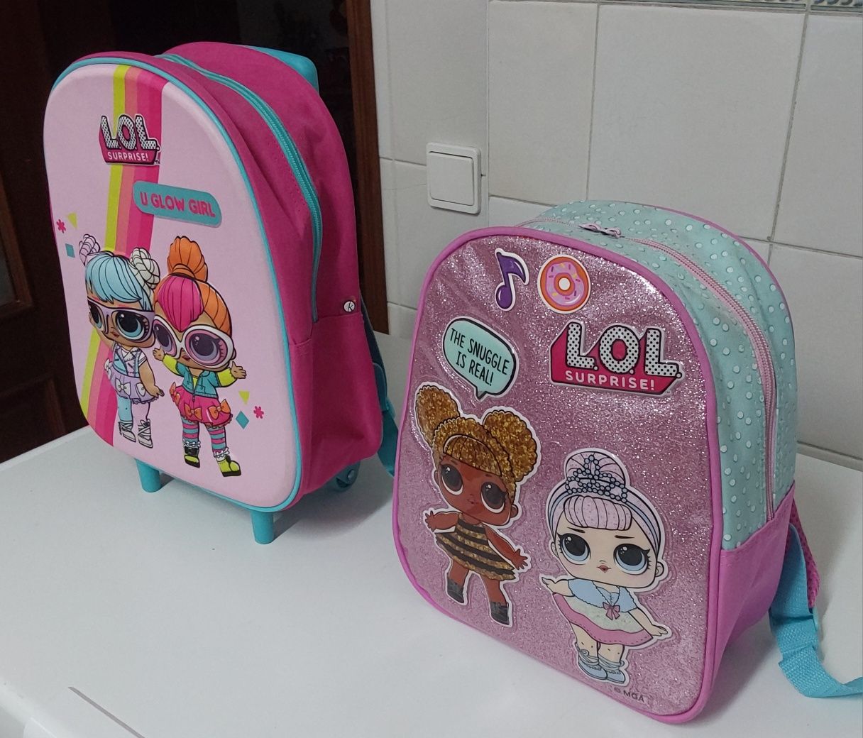 2 MOCHILAS IMAGEM 3D E 2D CRIANÇA.Casa,Escola,Viagens,Passeio.Quarto.