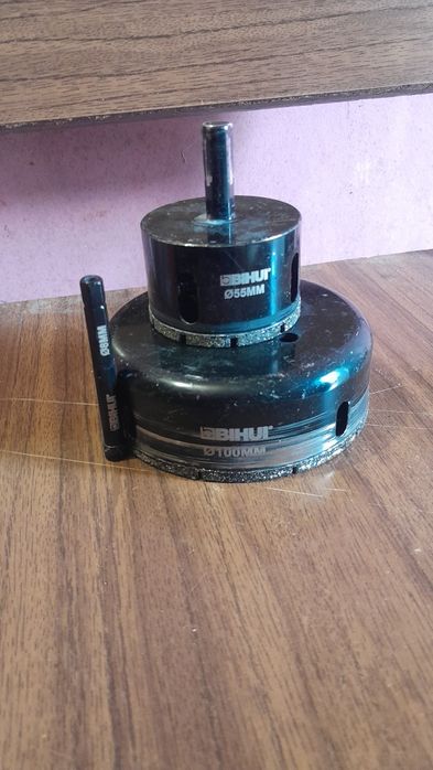 Алмазные коронки BIHUI Ceramics PRO 100,55,8 мм под дрель