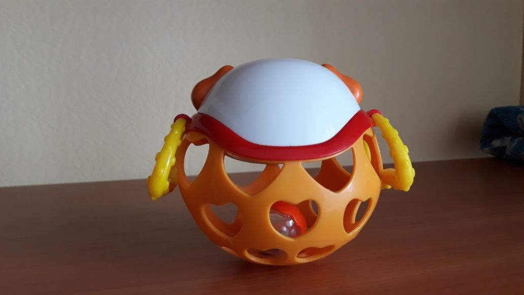 Игрушка Погремушка мягкий мяч "Собака" Bebelino грызунок