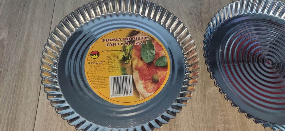 Forma do pizzy tarty blacha okrągła 27,5cm zestaw 2 sztuki