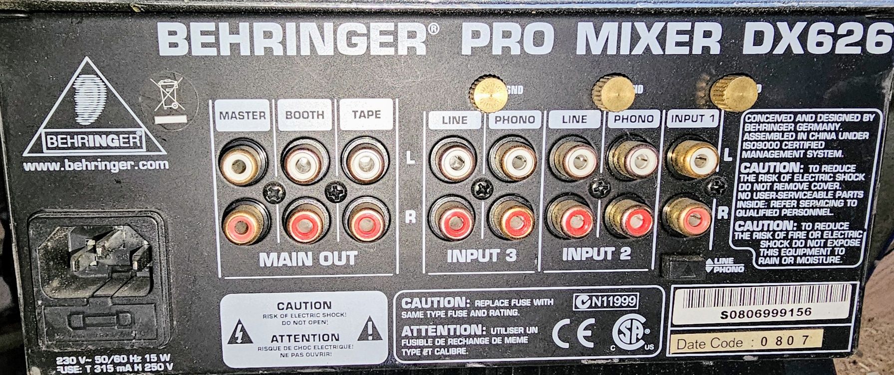 Behringer DX626 Mixer DJ Mikser