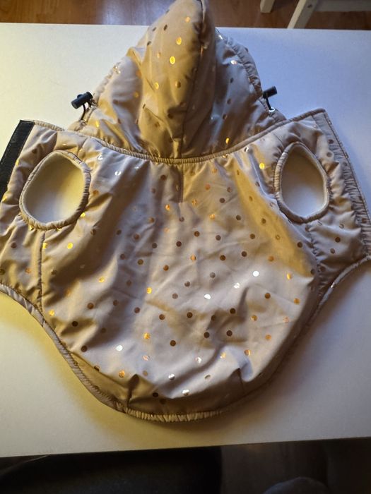 Złota Kurteczka Płaszcz dla Psa z Kapturem rozmiar S