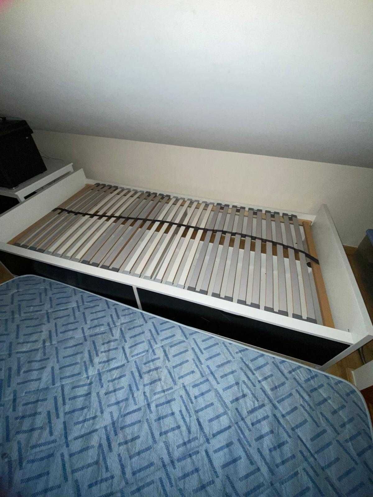 Cama Solteiro com duas gavetas + estrado + colchão