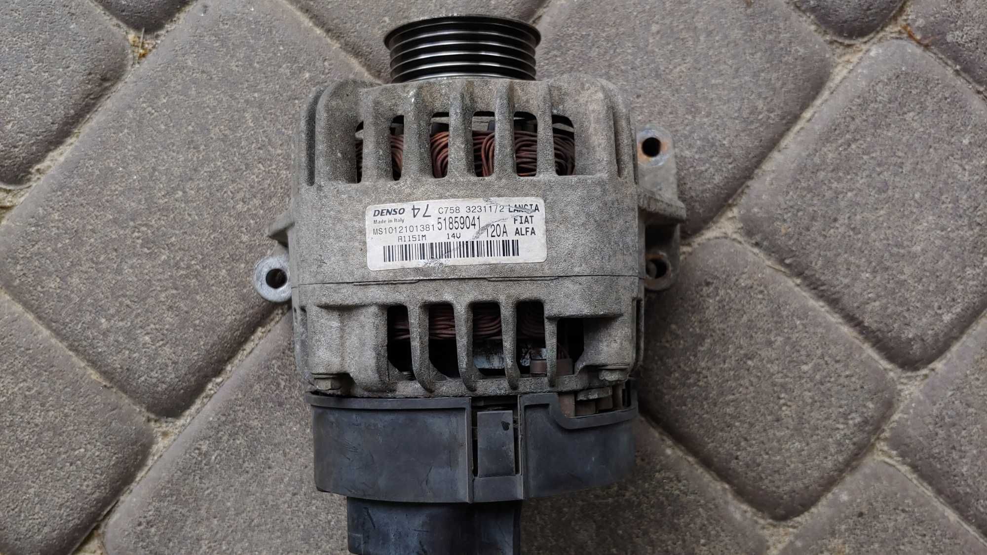 Alternator uszkodzony Denso 120A Dan999 Punto Evo 1.4