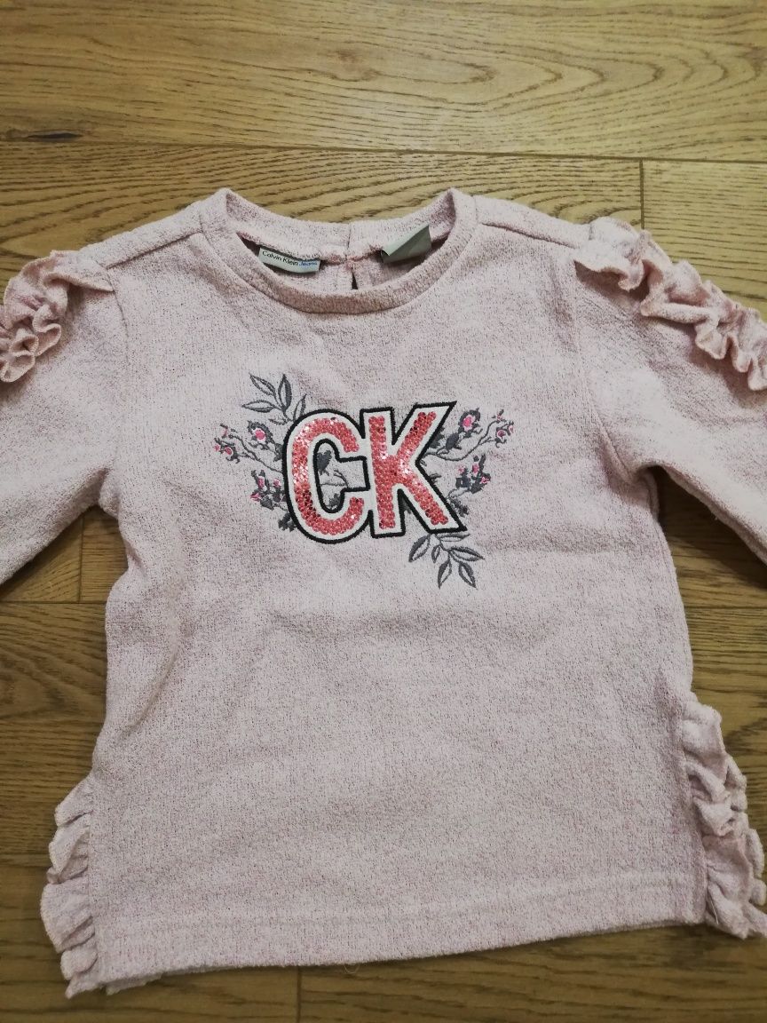 Bluza Calvin Klein dla dziewczynki 98-104 bawełna bluzka sweter