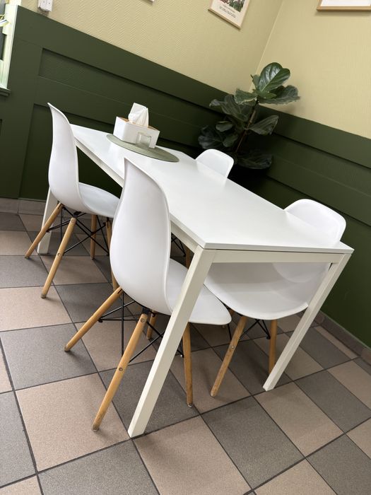 Stół krzesło krzesła komplet bialy IKEA Vangsta