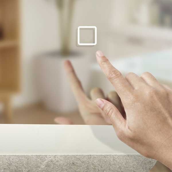 Lustro łazienkowe 80x60 z podświetleniem LED, ZEGAREM