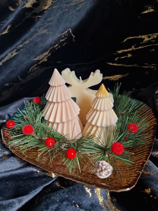 Świeczki sojowe święta choinka łoś