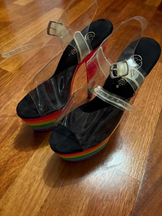 Sapatos Pole Dance Pleaser Arco Iris