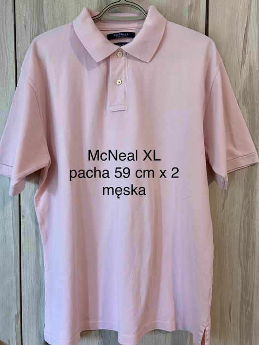 Mc Neal XL różowa męska koszulka krótki rękaw polo t-shirt