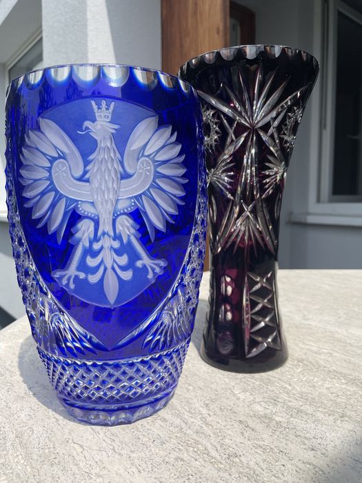 Kryształ kolorowy misternie rżnięty PRL