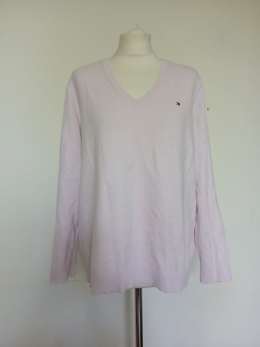 Liliowy cienki sweterek Tommy Hilfiger XL/42 wiosna