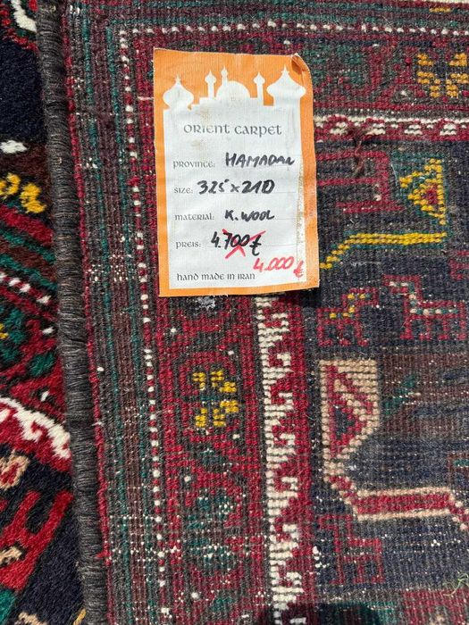 Jak nowy wełniany kaszmirowy dywan perski Hamadan 325x210 gal 25 tyś