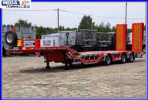 Laweta 3 osie, 4 x zagłębienia kół, 58 T DMC !!!  Do odbioru !! Nisko-podłogowa 45 Ton ład., 3 oś skrętna, najazdy hydr!