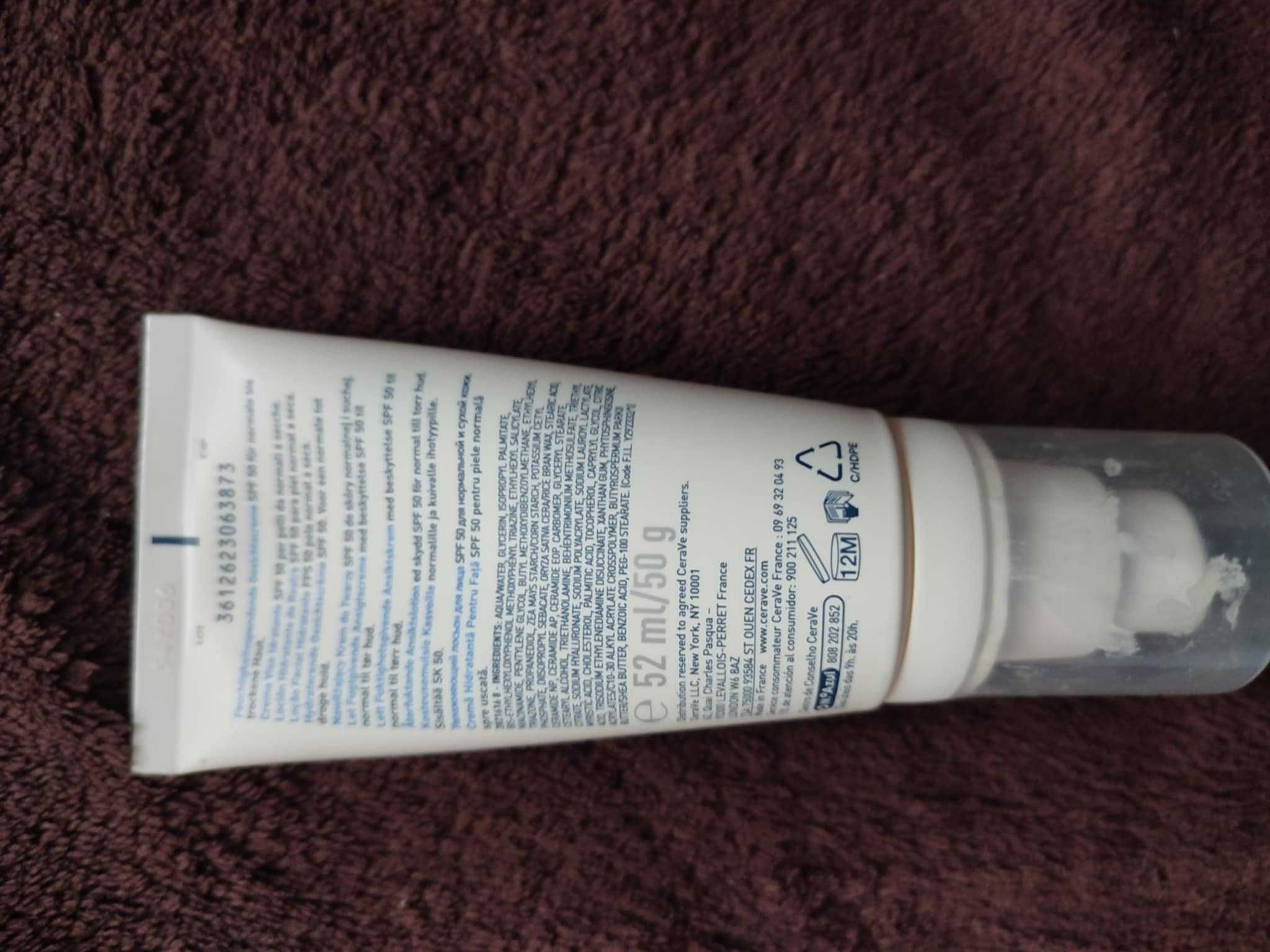 CeraVe SPF 50 zużyte w 10%