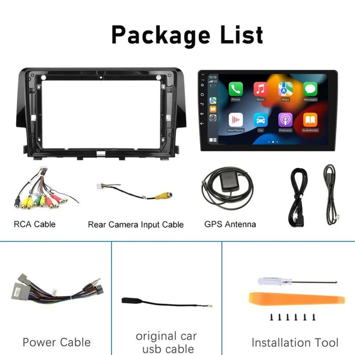 Rádio Honda CIVIC 10th geração 2015-16 GPS Wi-Fi Carplay 2/32GB NOVO