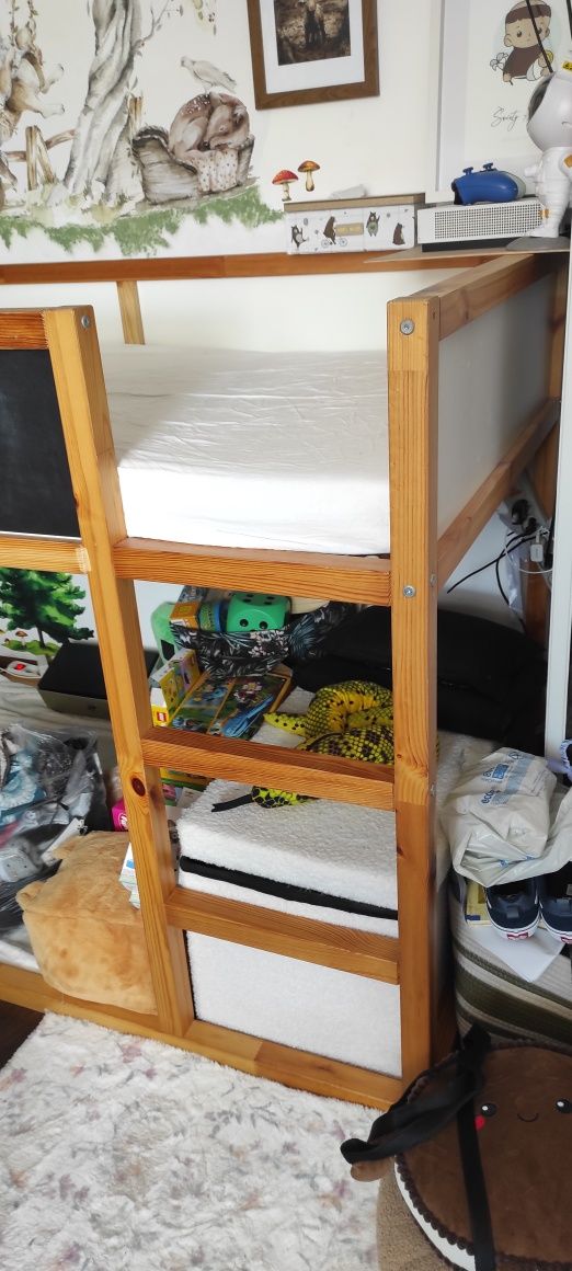 Łóżko piętrowe IKEA Kura z materacem