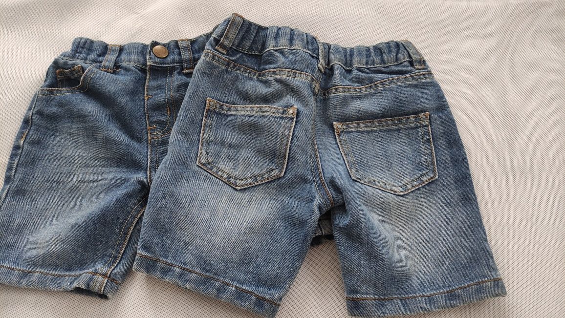 Bliźniaki krótkie spodenki jeansowe 92